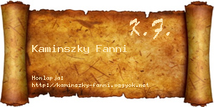 Kaminszky Fanni névjegykártya