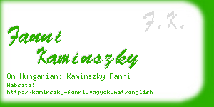 fanni kaminszky business card